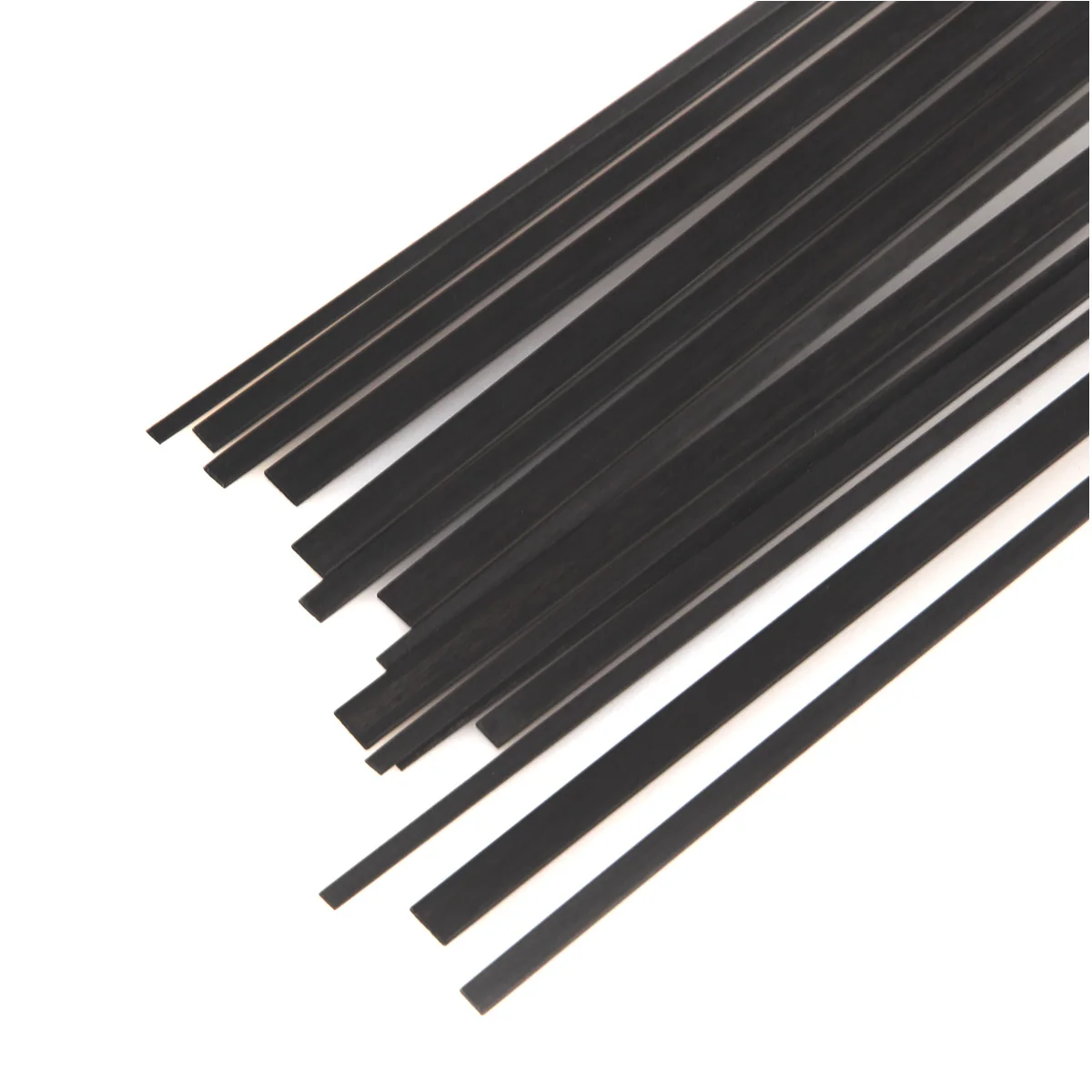 10 pçs/lote 1x 6mm/0.5x 3mm/1x 3mm/1x 4mm/ 500mm comprimento tira de fibra carbono barra plana