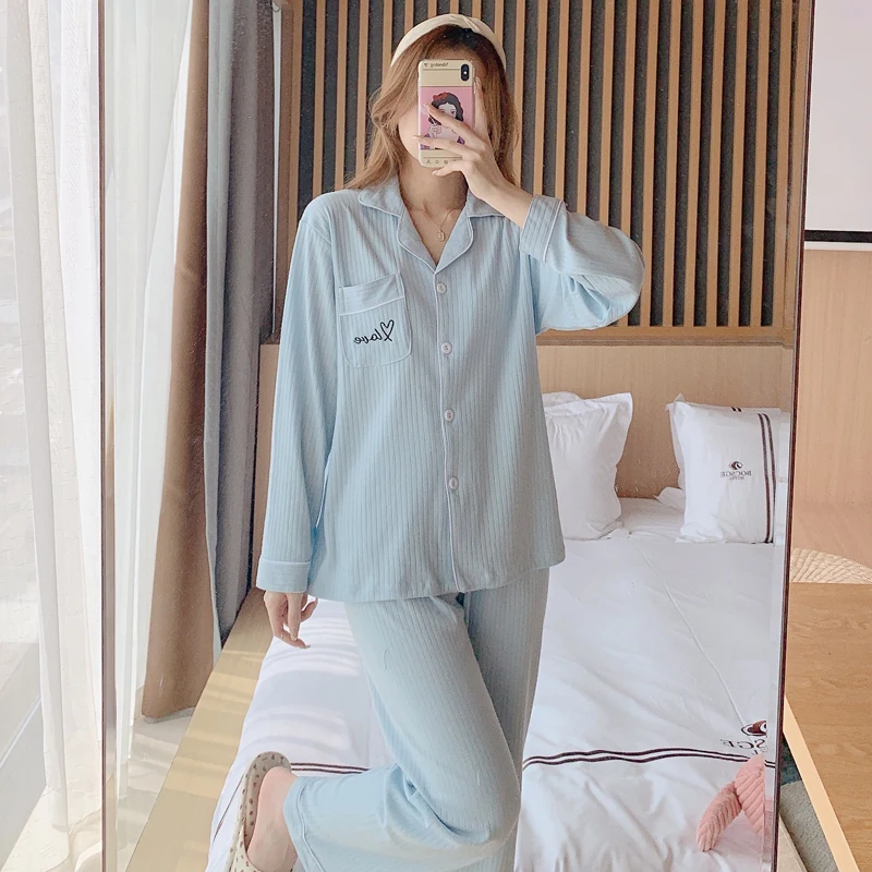 

Pure Cotton Sleepwear Women's Long Sleeve Home Clothes Cute Bear Design Spring Autumn High End White Open Cardigan Set