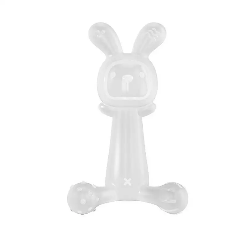 Teething Toys Rabbit Shaped Teething Toys for Babies 3 Months Soft Q-Elasticity Silicone Teether to Soothe KidsEmotions