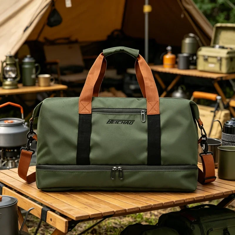 Large Capacity Men’s Sports Duffle Bag Waterproof Portable Gym Shoulder Handbag Lightweight Overnight Weekender Luggage