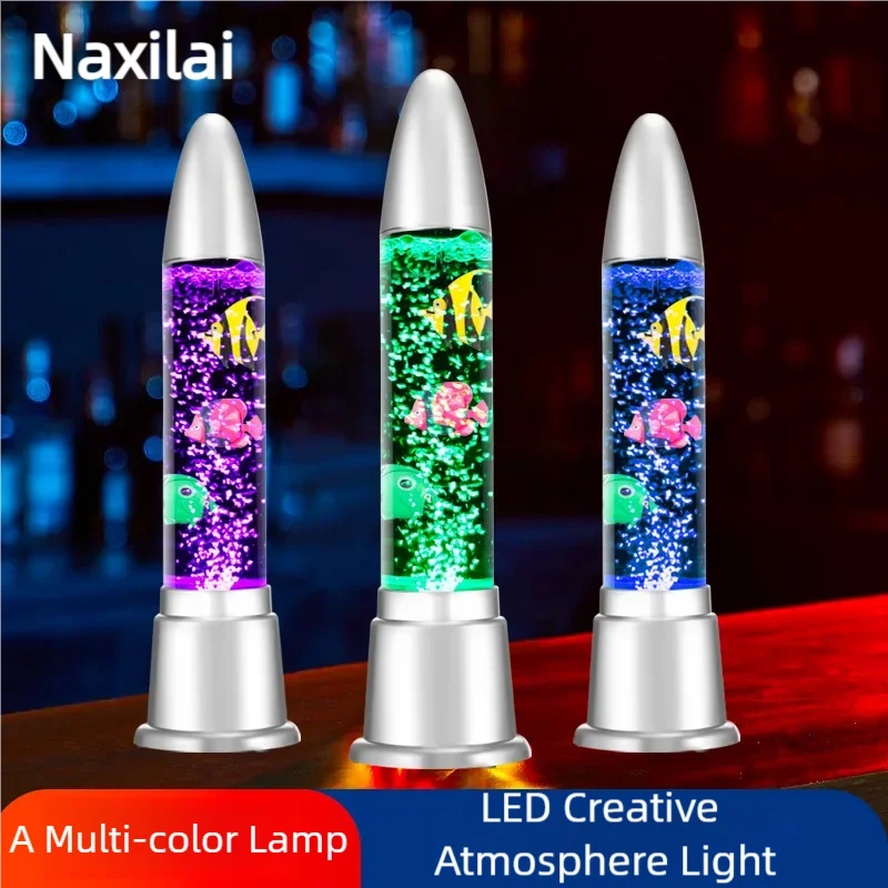 1pcs Bubble Lamp 34.64inch Multi-Color Fish Light Fish Tank Lamp for Night Light Home Desk Bedroom Lamp Brithday Gifts