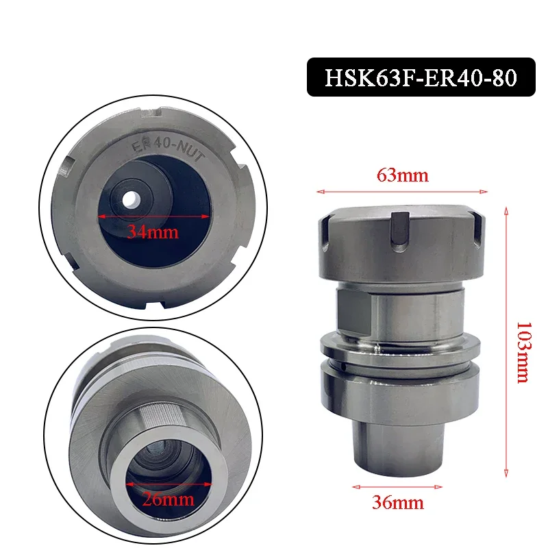 HSK63F-ER32 ER40 High Precision Tool Holders Anti-rust Knife Handle for Engraving Machine