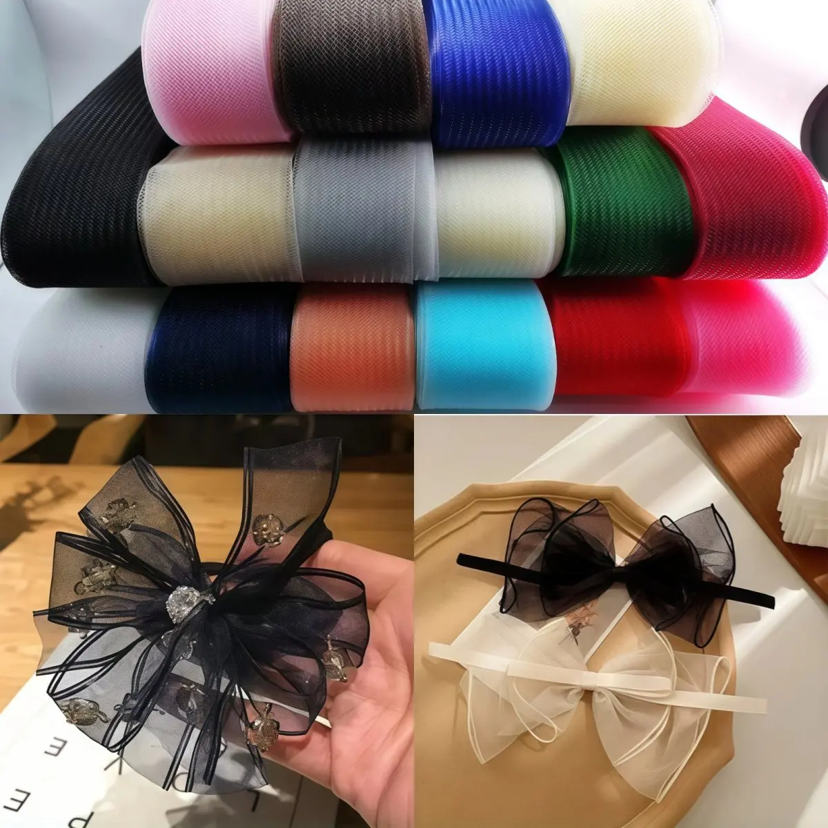 2-10CM Flexible Stiffening Flat Mesh Ribbon Trim Horsehair Braid for DIY Millinery Hats Boning Sewing Wedding Fascinator Crafts