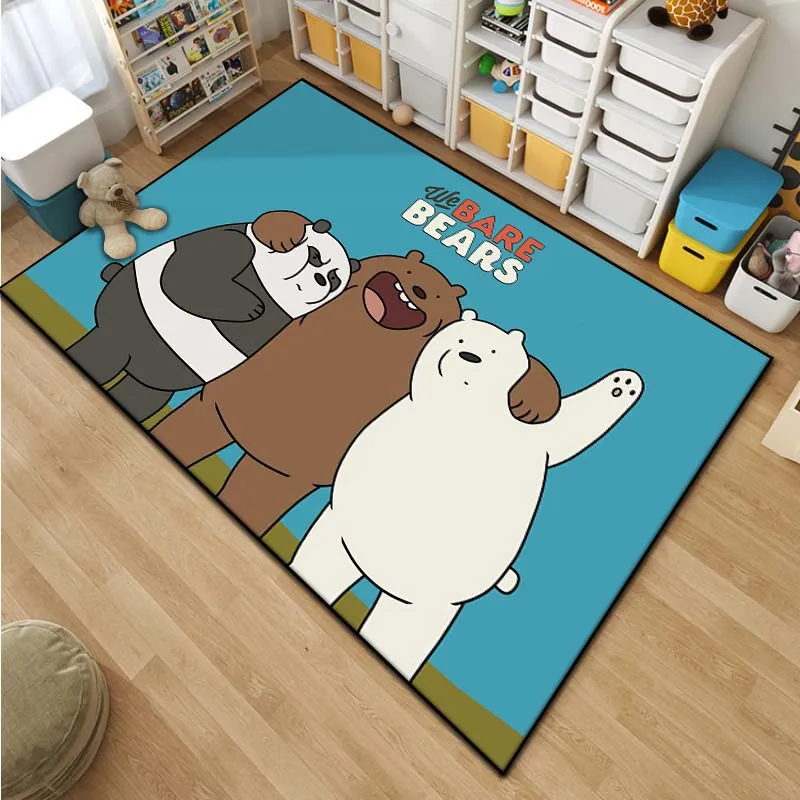 We Bare B-Bears Pattern Living Room Bedroom Carpet Bedside Bathroom Floor Mat 15 Sizes Custon Pattern Area Rug Kid's Room Decor