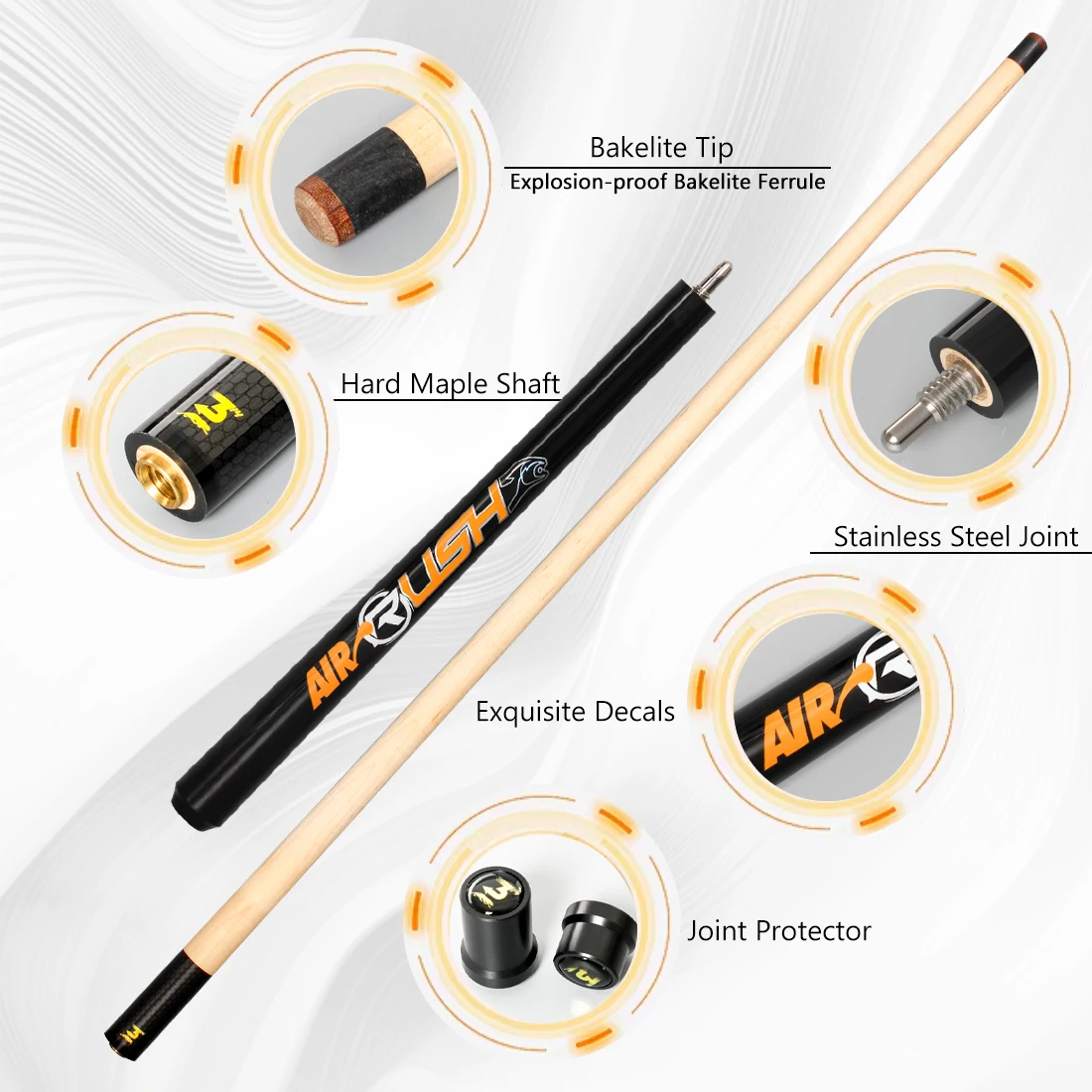 PROOAIDR 3142 Professional Pool Cue - 2-Piece Maple Jump Cue with Uni-Lock Joint, 13.5mm Low Deflection Tip, 42 Inch