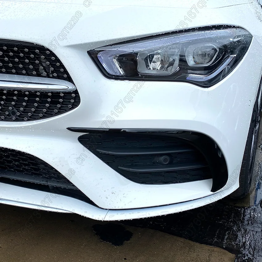 For Mercedes Benz CLA Class C118 X118 CLA35 AMG 2020-2023 Black Front Bumper Spoiler Splitter Air Vent Fog Lamp Grille Trim