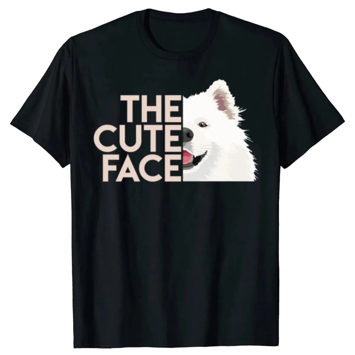 Fashion Funny The Cute Face Samoyed Dog Graphic T-shirts Women's Casual Tshirt Loose T Shirt Lightweight Vacation Tee