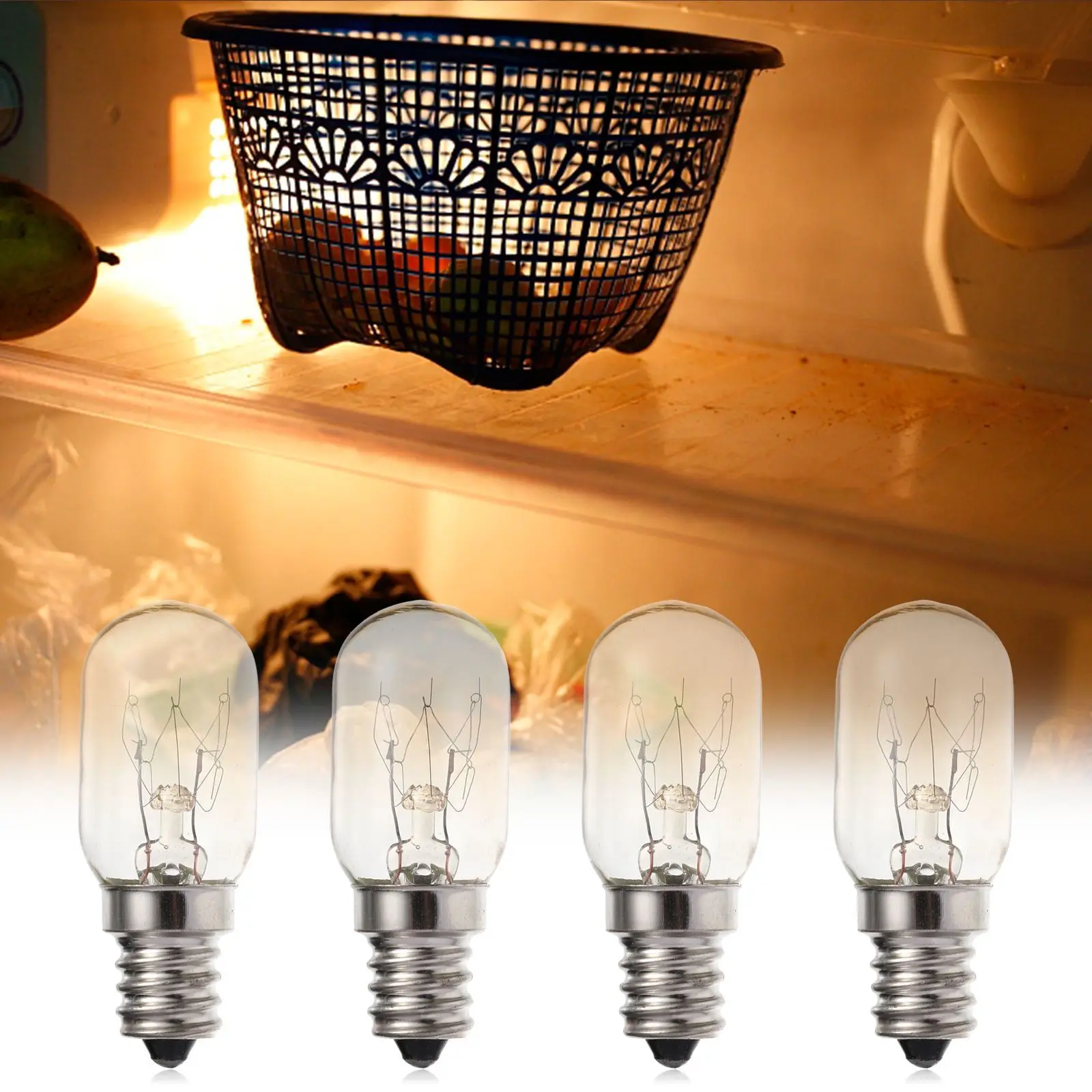 

4 PCS Bulb Replacement Hood Range Fridge Appliance Light Refridgerator Refrigerator