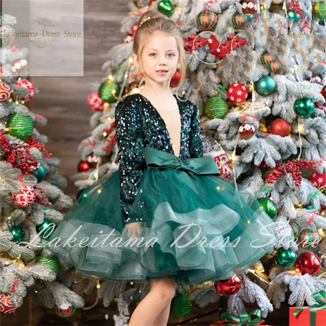 

Wedding Formal Occasion Princess Flower Girl Dresses for Kids Baby Children Evening Party First Communion Little Bride Ball Gown