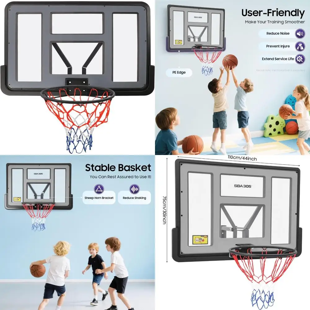 Combo de tablero de respaldo y llanta de baloncesto, estante de baloncesto para montaje en poste interior y exterior y aro de soporte de montaje con respaldo de PET de portería ajustable