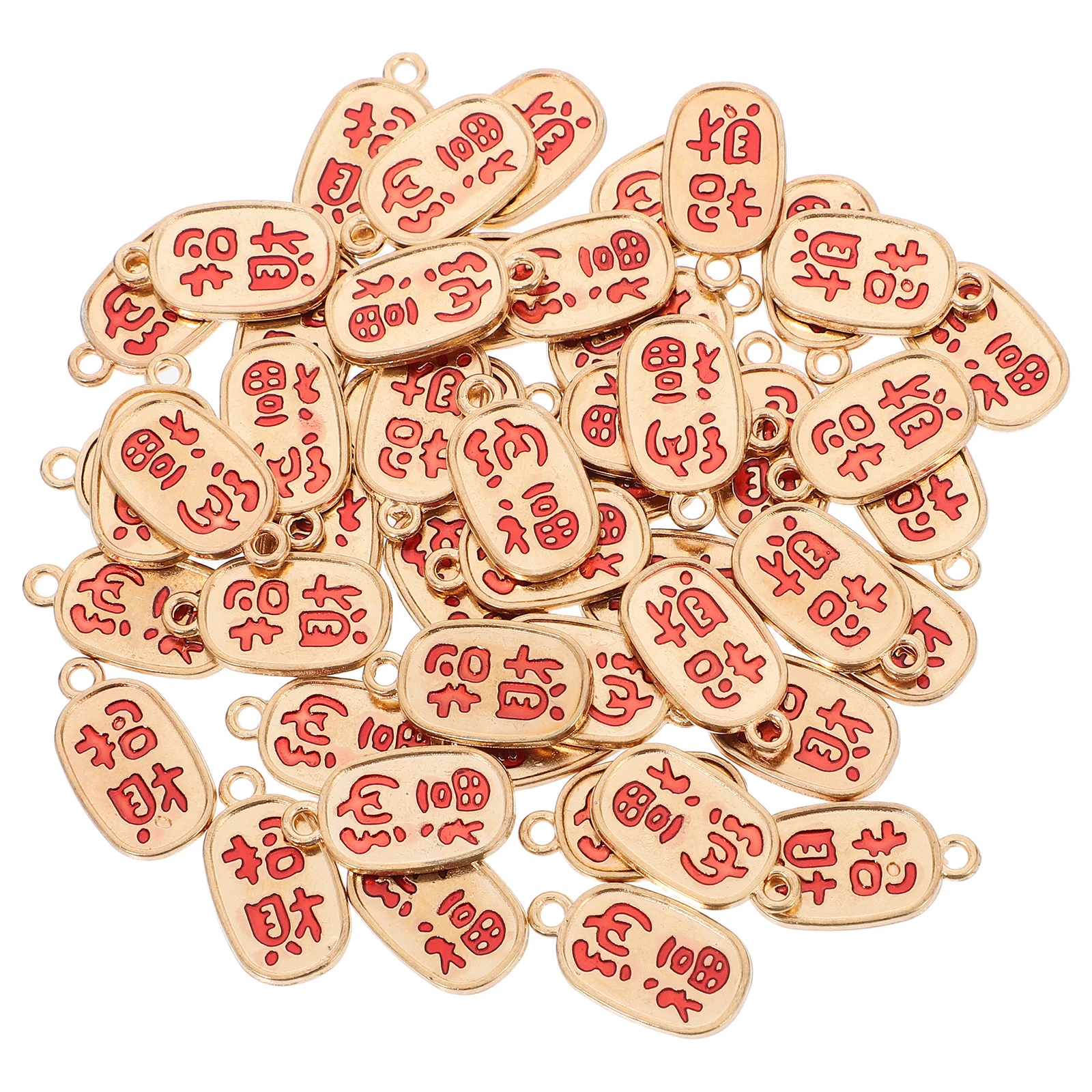 

50pcs Pendant Charm Bracelet Metal Good Luck Jewelry Chinese Lucky Charms Necklace Crafting Accessories Durable Reliable Unique