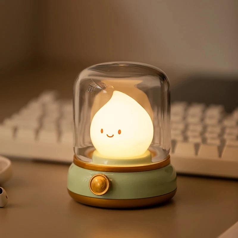 Cute Calcifer LED Night Lamp Creative USB Rechargeable Portable Cartoon Table Lamp For Coffee Bar Home Decor Baby Kids Bedroom