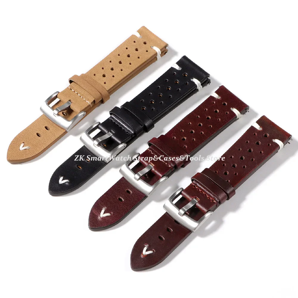 Genuine Calfskin Leather Watch Band 22mm 20mm Hand Stitching Strap for Citizen Business Watch Bracelet Men Replacement Wristband