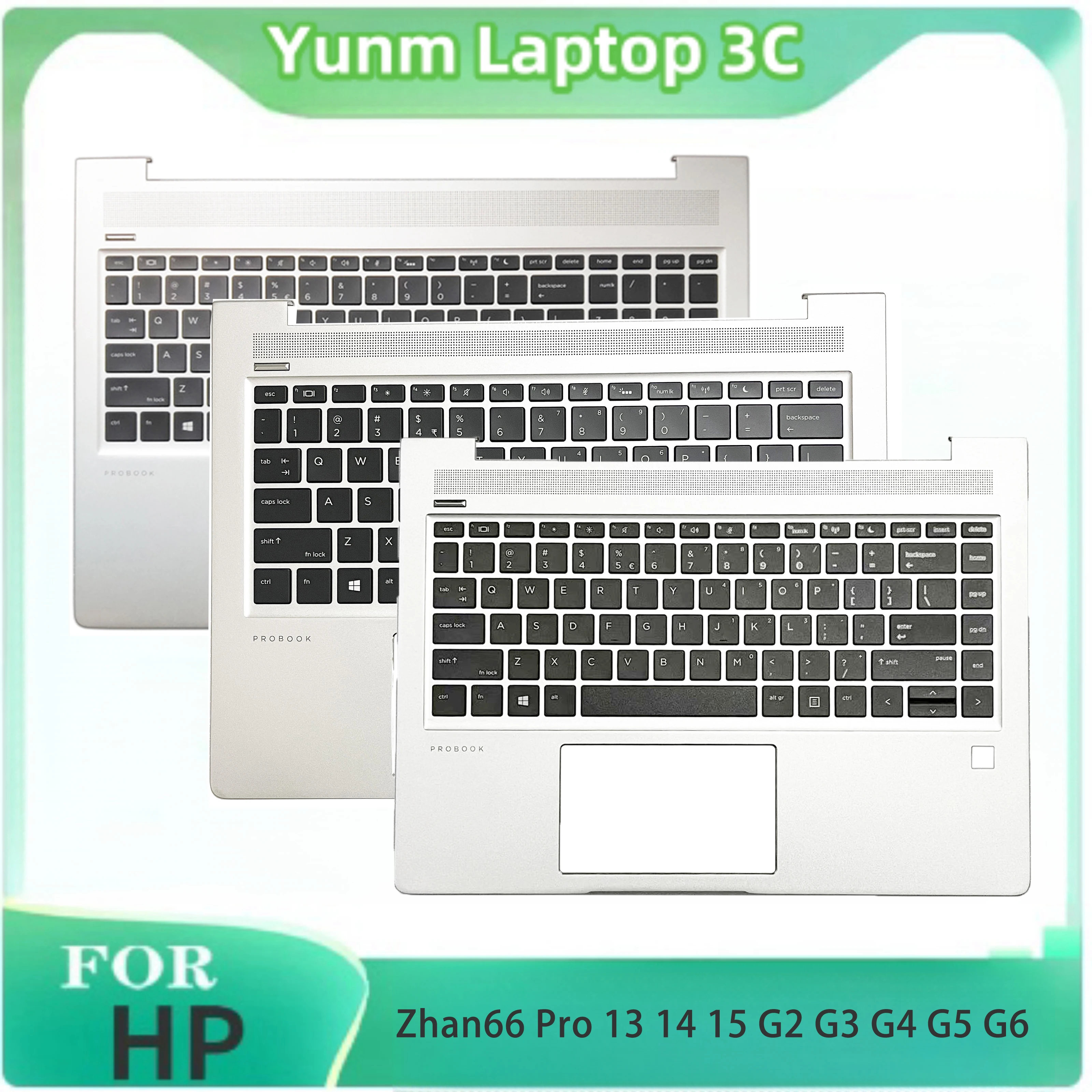 

New Original For HP Zhan66 Pro 13 14 15 G2 G3 G4 G5 G6 Laptop US Keyboard Palmrest Top Case Upper Keyboard Cover Replacement