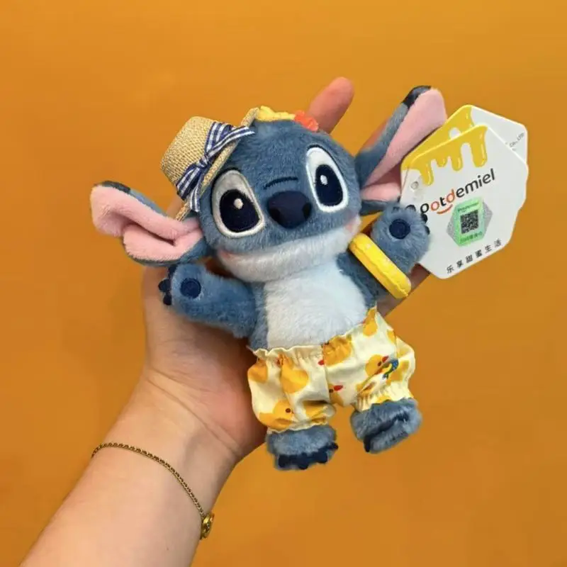 12cm anime character Stitch Kawaii Creative Plush toys Keychain pendant Cute doll pp cotton filling Packaging decoration Gift