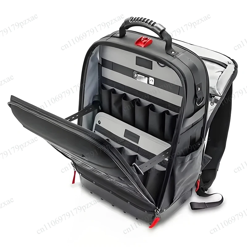 Heavy Duty Electrician Tool Backpack Black Shoulder Bag for Network Technicians