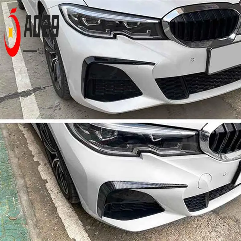 

A029-Car Front Bumper Splitter Spoiler Trim Fog Light Canard For BMW 3 Series G20 M Sport 320I 325I 2019-2022