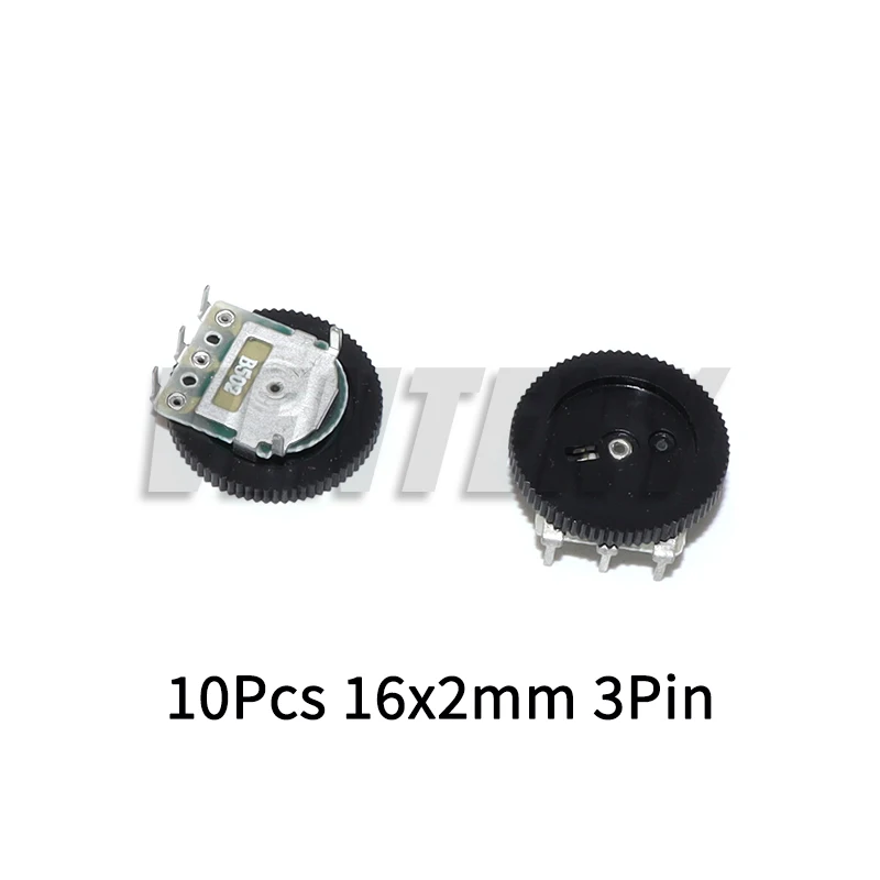 10pcs Single Gear Dial Potentiometer 20K 50K 100K 1K 5K 10K Ohm Volume Switch Disk B102 B502 B103 B203 B503 B104 Radio MP3/MP4