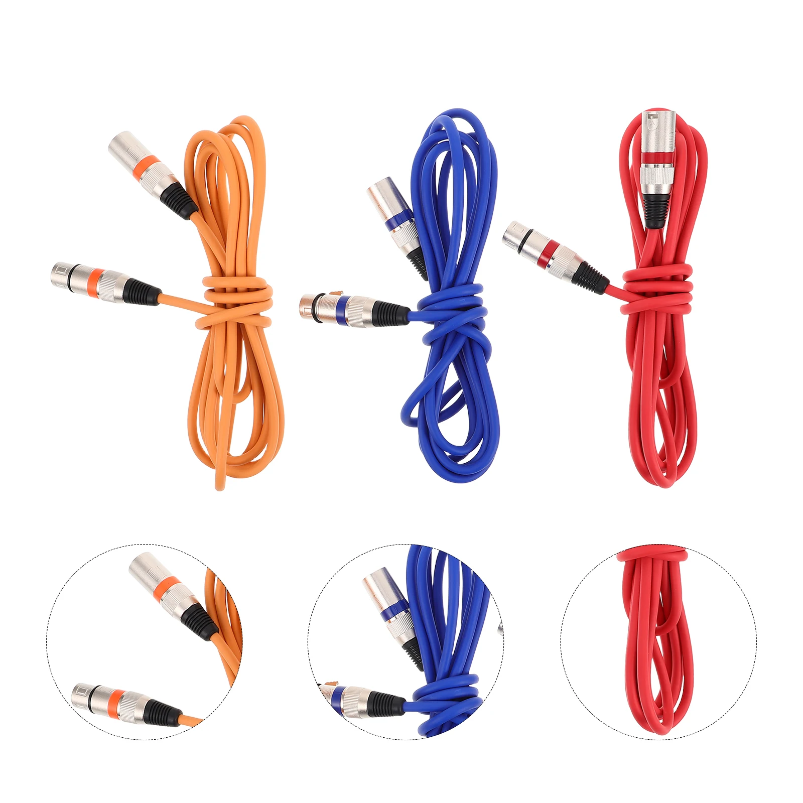 

3Pcs Male to Female Microphone Cable Stable Transmission Versatile Compatibility Professional Recording Live