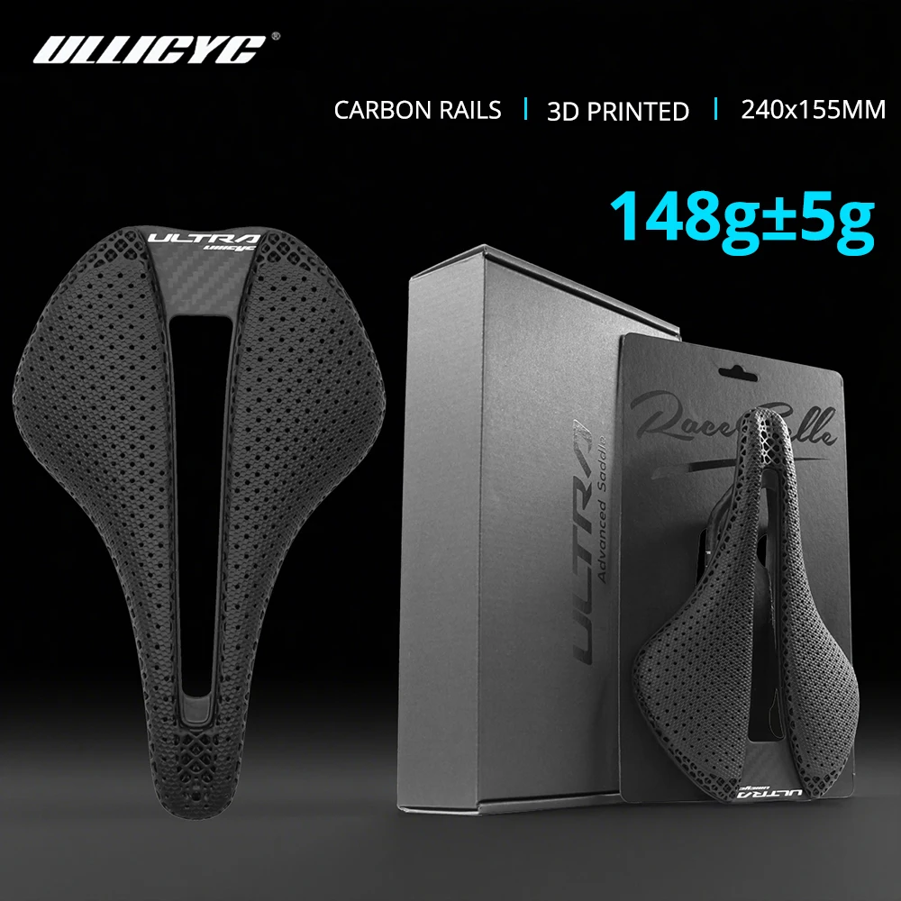 

ULLICYC Ultra 3D Printed Ultralight Bicycle Saddle 148g 240x155mm Carbon Saddle Bicycle Seats for MTB Road Gravel Bike Parts