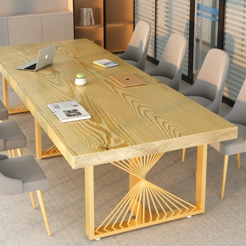 Modern Nordic Solid Wood Large Table for Office Non-Slip Feet Thickened Panel Space Saving Easy to Use Reliable Performance
