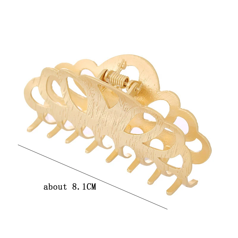 Multi Style Gold Metal Hair Claw Clips Hollow Geometric Butterfly Jaw Clips Strong Hold Non Slip Hair Crab Clamp for Women Thick