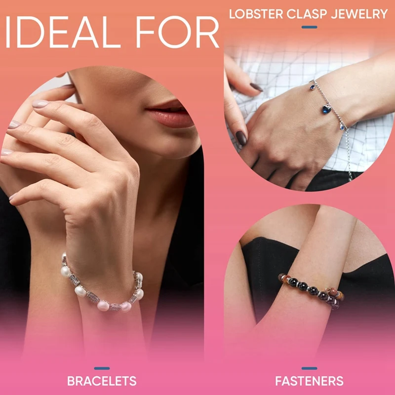 3 قطع أداة مساعدة السوار - أداة تثبيت للسوار والقلادة والمجوهرات والساعة - مشبك، مشبك مساعد، فضي + أزرق + أخضر-ABAM