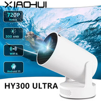 Upgrade HY300Ultra Projector Android11 H713 Ultra Shortthrow Wifi6 BT5.4 HD 720P Home Cinema Outdoor Travel Portable Projector