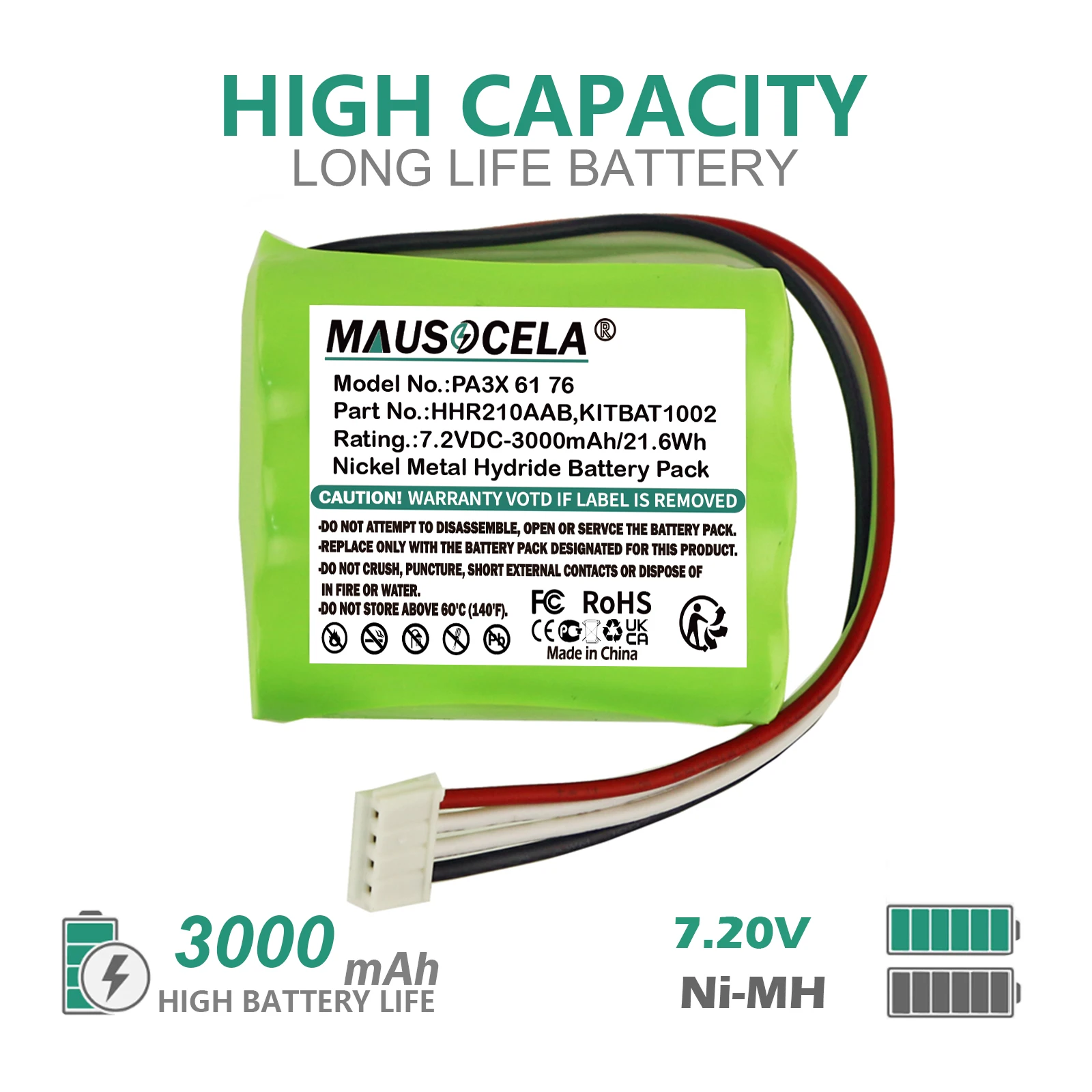 3000mAh Equipment,Survey,Test Battery For KORG:PA3X,PA3X 61,PA3X 76,HHR210AAB,KITB,--3000mAh/21.6Wh--Ni-MH--7.20VAT1002