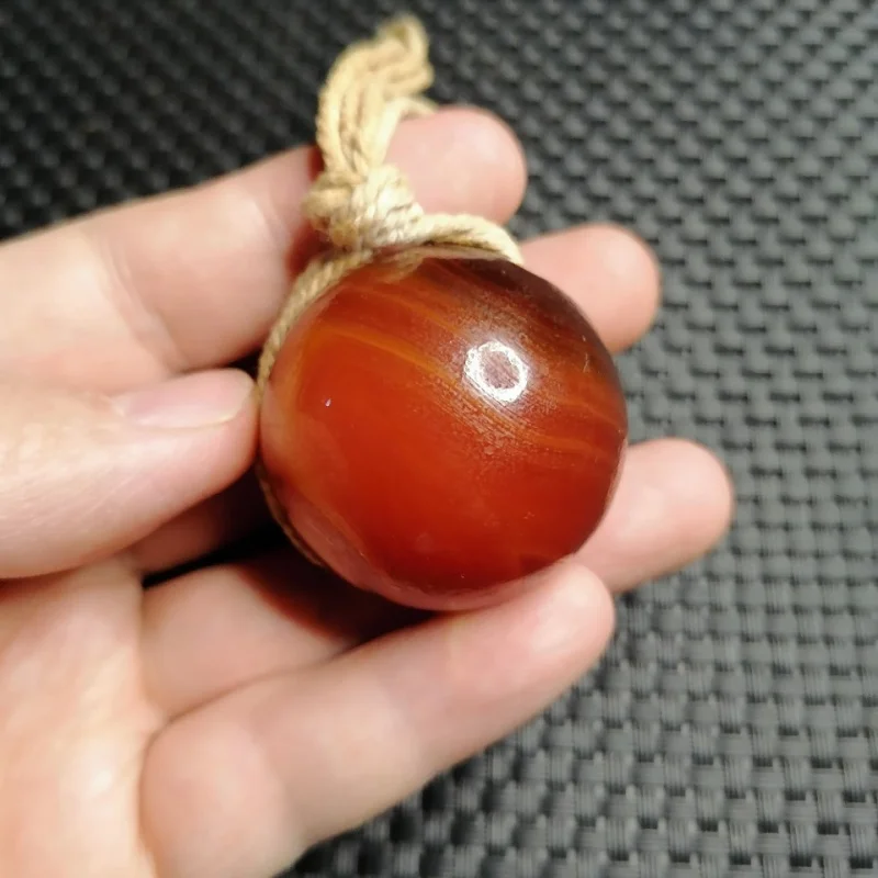 Full Weathered Pattern Old Agate Red Loose Buddha Spacer Top Multi-Treasure Bracelet Beads 3.8cm