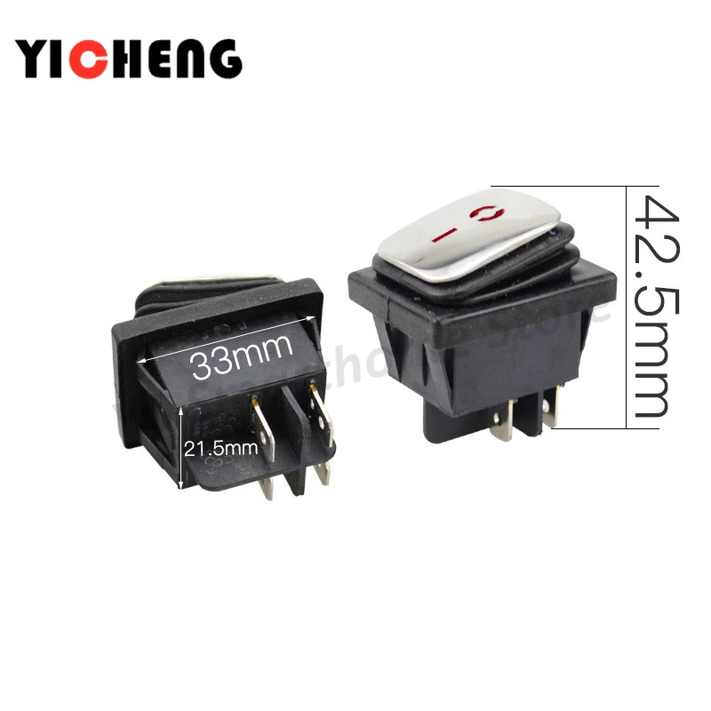 KCD4 سطح من الفولاذ المقاوم للصدأ DPST مع مفتاح مقاوم للماء خفيف عالي الطاقة عالي التيار الروك 4 أقدام أحمر أصفر أزرق 12 فولت-24 فولت 220 فولت #6