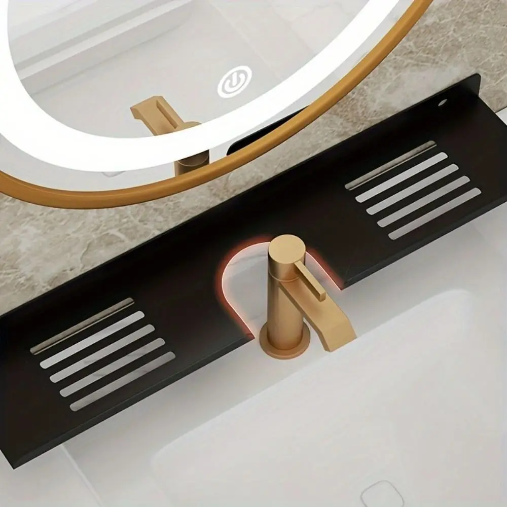 

Easy To Install Rustproof Bathroom Shelves Moisture-proof Sturdy Wall Shelf Durable Wear-resistant Organizer Rack Apartment