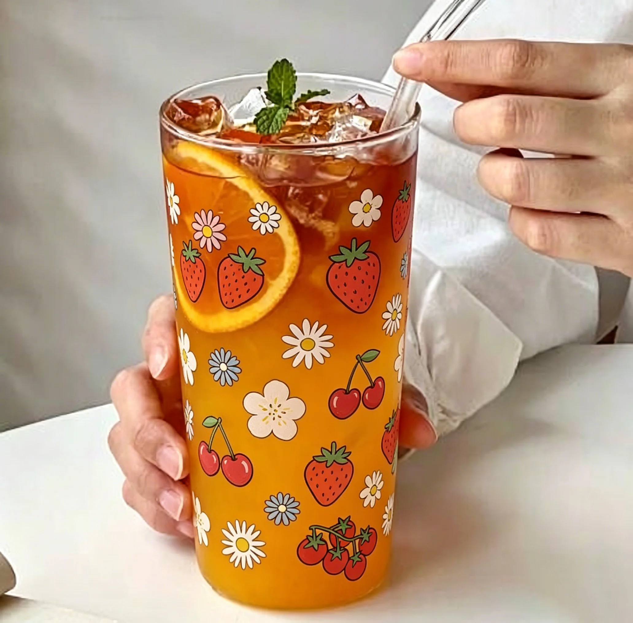 Cute Summer Beach Mini Doodle UV DTF Stickers 16oz Tumbler Rub On Flamingo Fruit Travel Vacation Transfer Wraps