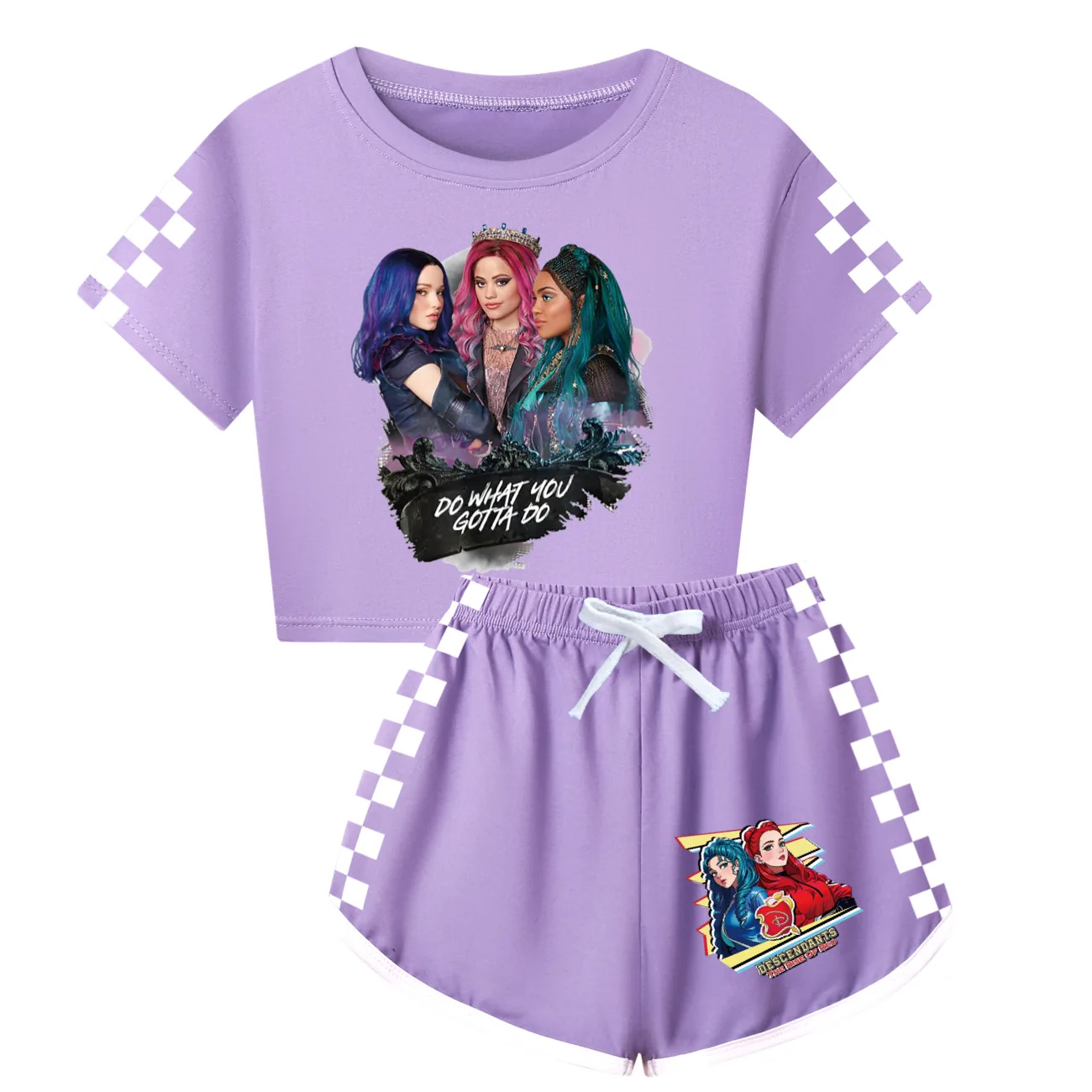 Hot Descendants 4 Summer Clothes Sets Kids Cartoon T-shirts Shorts Two-piece Set Baby Boys Tracksuit Girls Outfits Suit Gift