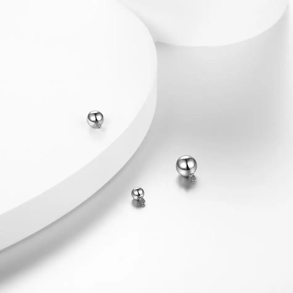 1PCS Titanium Internally Threaded Ball Replacement Accessories for Post Nose Labret Septum Eyebrow Ring Earring