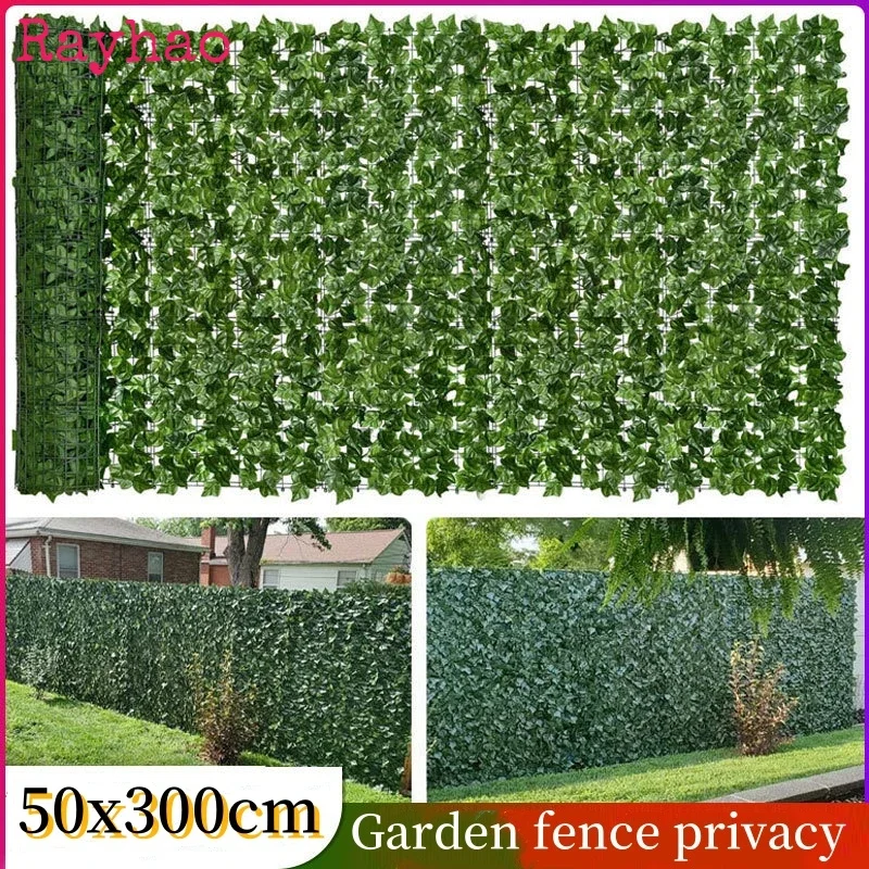 

New Artificial Leaf Fence Panels Faux Hedge Privacy Fence Screen Greenery for Outdoor Garden Yard Terrace Patio Balcony Decor