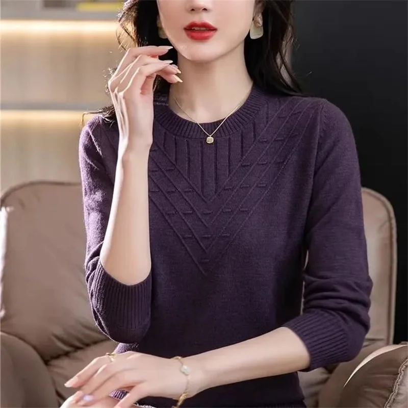 Sweaters Mother\'s High Quality Loose Coat Women\'s Knitting Tops Autumn Winter 2024New Foreign Slim Pullover Blouse Female Jacket