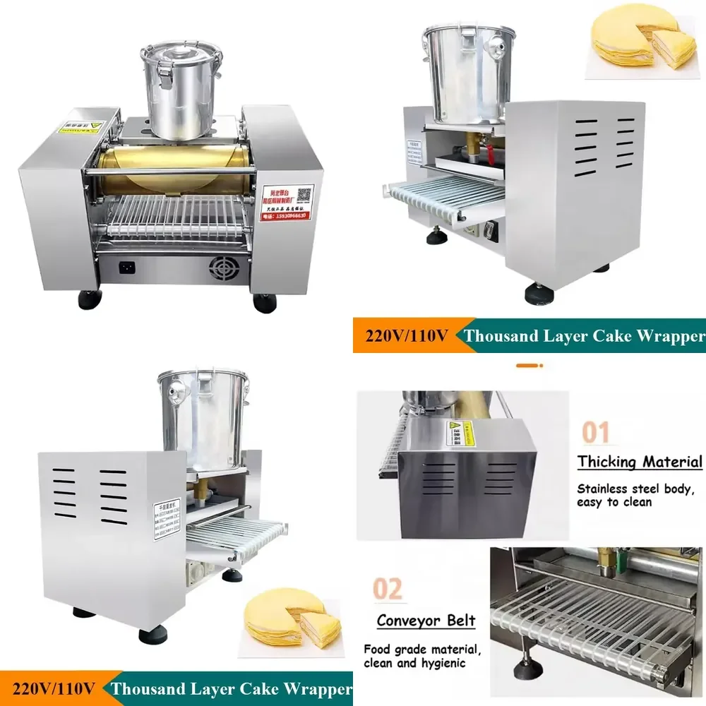 Commercial Electric Thousand Layer Cake Wrapper Crepe Making Machine 6/8/9/10 Inches Mini Pancake Machine