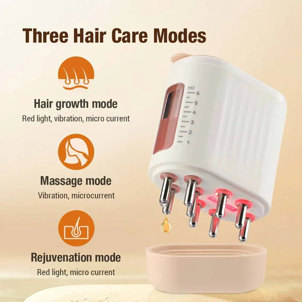 

Electric scalp applicator vibration liquid conduction massage comb EMS red light head massage hair comb hair growth comb gift