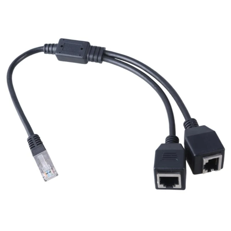 

Network Ethernet Splitter RJ45 1 Male to 2 Female Ethernet Splitter Adapter Cable for LAN Ethernet Extension Cable 35cm