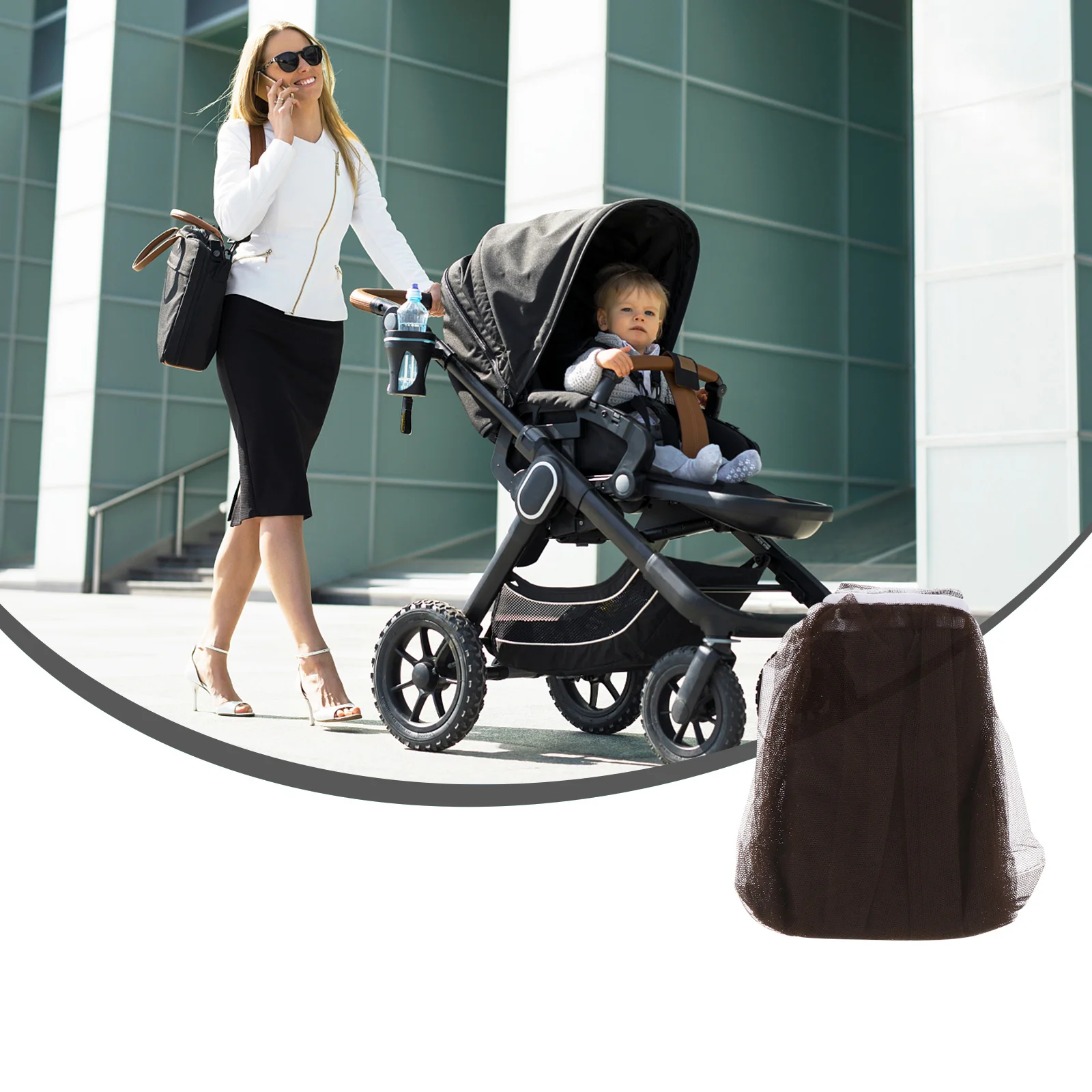 

3Pcs Universal Stroller Mesh Netting Breathable Easy Convenient Use Long Serving Life Flexible Fashionable Stroller Net