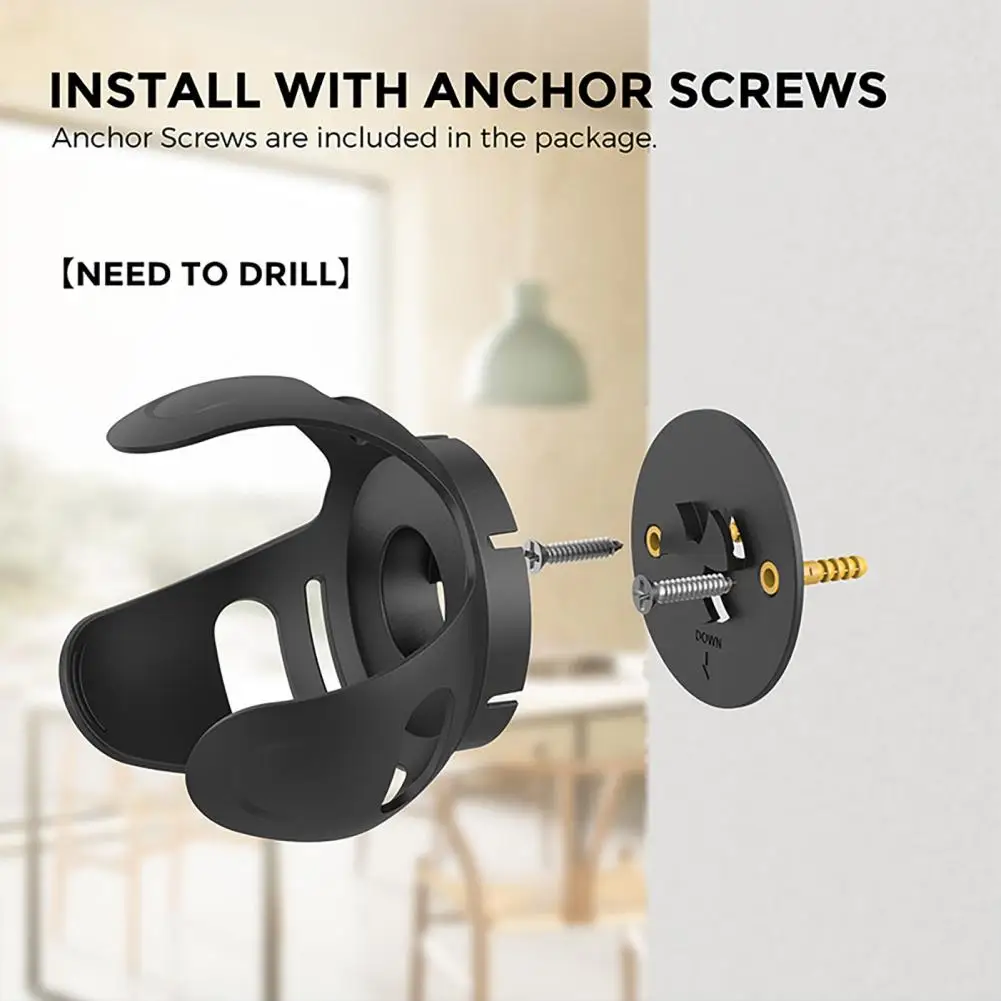Soporte de montaje con pegatinas súper adhesivas Echo Dot Soporte de montaje en pared de generación 4/5 con ángulo de gestión de cables para Echo
