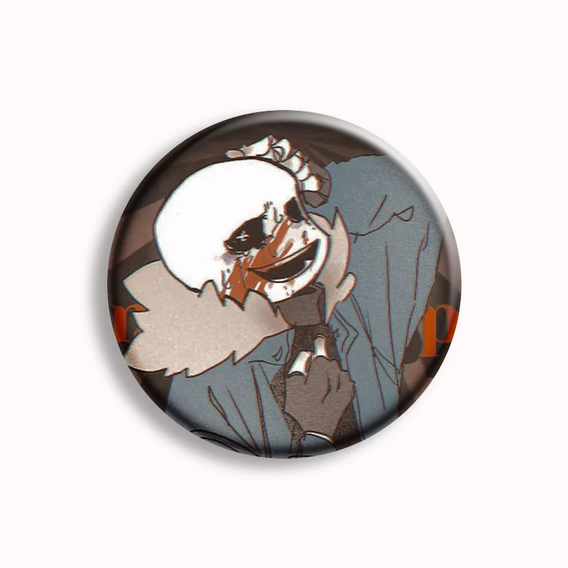 Anime Cosplay Decor Undertale Sans Button Pin Game Undertale Palette Papyrus Asriel Fanart Brooch Badge Fans Collect Gift 58mm