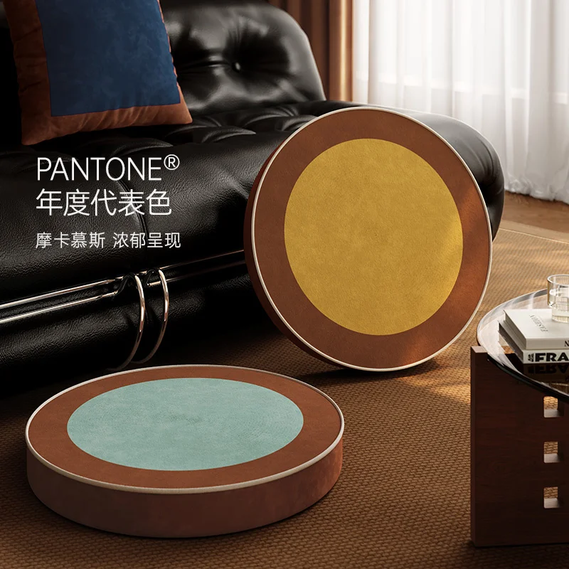Comfort Meditation Floor Pillow Round Large Pillows Seating Velvet Printed Cushion for Tatami Living Room Putuan Circle Stool