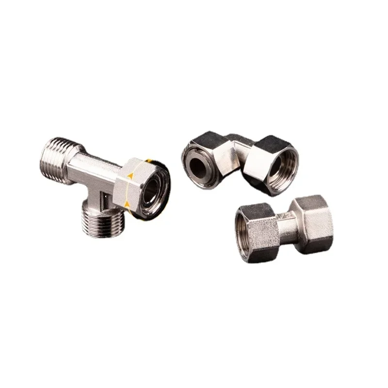 4 points copper three-way elbow water pipe one inlet and two outlet water heater connector water distributor valve