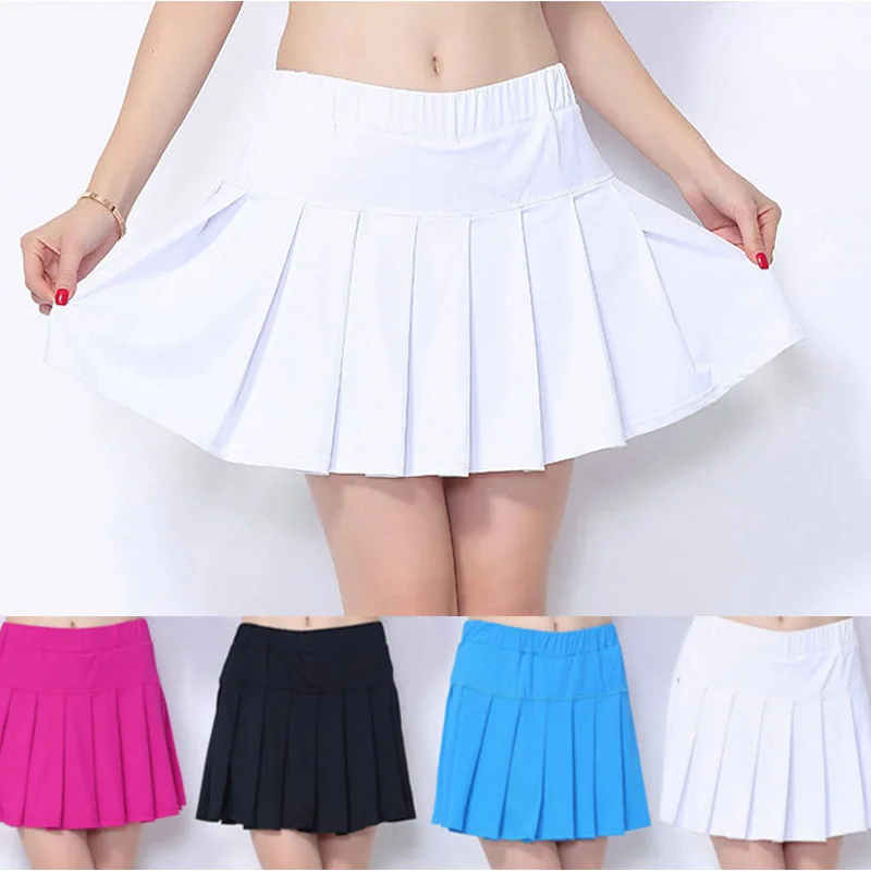 Women's Anti-light Skirt Summer College Wind White Tennis Skirts Aerobics Skirt Badminton Skort