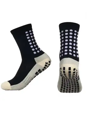 4 Pairs of Sports Socks Breathable Silicone Anti-slip Dot Socks Football Socks Men's Mid-calf Socks Basketball Yoga Socks