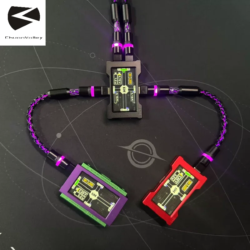 Chuan Valley 8k Rgb Mechanical Keyboard Cable 30cm Hub Short Cable Full Set Data Cable Black Purple Handmade Aviator Cable