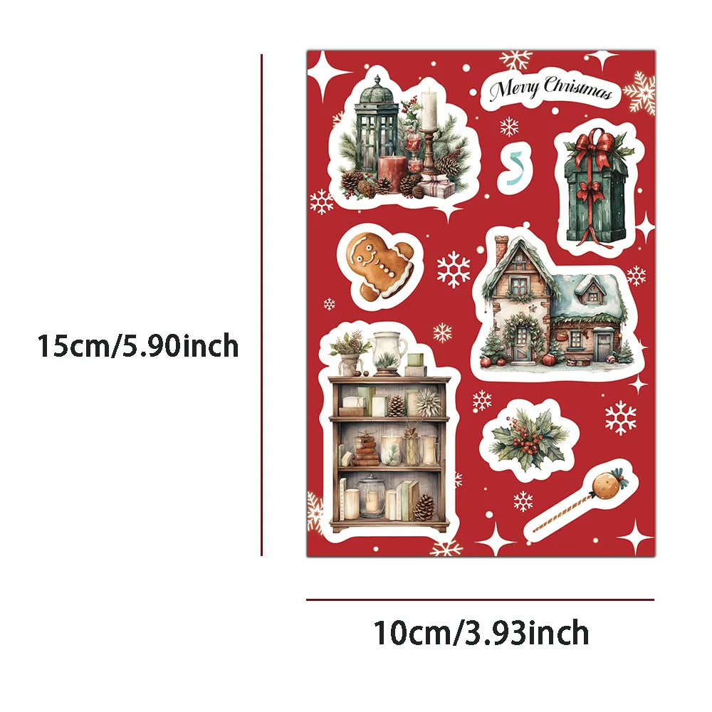 Impermeável Natal série adesivos, presente, bagagem, laptop, 8 pcs