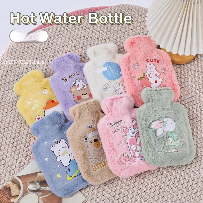 500ML Cartoon Warm Hot Water Bottle Bag Girl Warm Belly Warmer Filled Mini Explosion-proof Portable Winter Reusable Hand Warmer